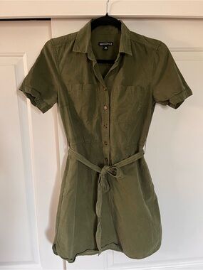 J.Crew Mercantile army green short sleeve dress